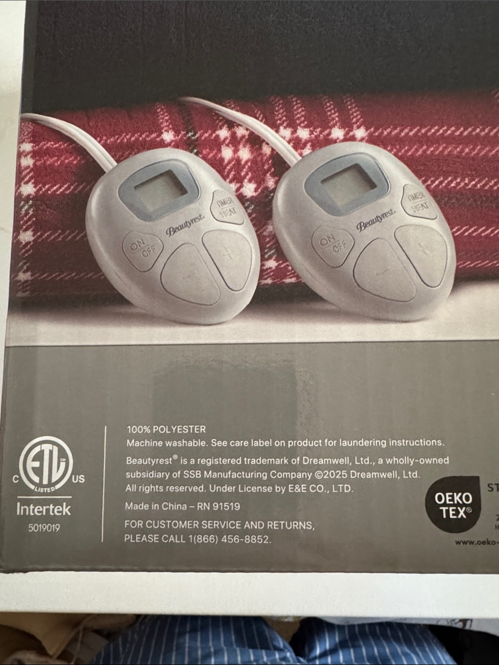 Heated Electric Blanket Queen Red Fleece Beautyrest - Picture 5 of 5